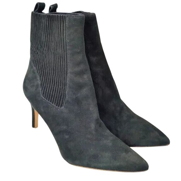 Via Spiga Black Suede Ankle Booties Size 11 M - Picture 3 of 8